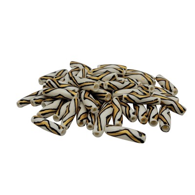 Buffalo Bone Hairpipe Beads Batik Print African Beads for Jewelry Making (1in...