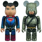 100% BEARBRICK MEDICOM BVS SUPERMAN & ARMORED BATMAN 2 PACK FIGURE SET NEW