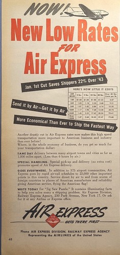 Air Express Division Railway Express Agency Shipping Vintage Print Ad 1946