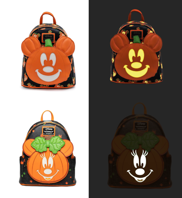 Loungefly Disney Glow in the Dark Pumpkin Minnie & Mickey  display picture 1