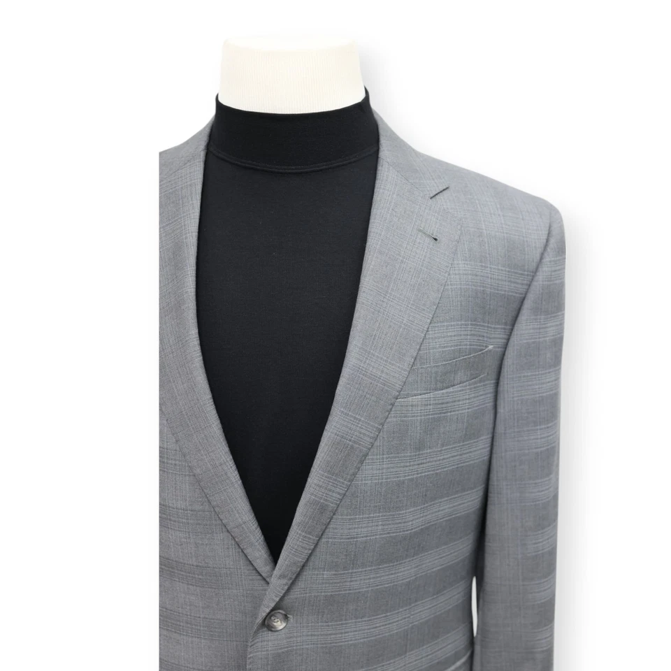 JOSEPH JOS A BANK Hombre Gris Cuadros LANA DELGADO Abrigo Deportivo Traje Chaqueta Blazer 44 L Foto 3 de 4