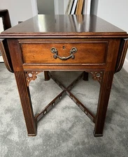 Drexel Heritage Covington Park Chippendale Mahogany Oversized Pembroke Table