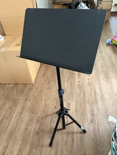 Black Metal Tripod Sheet Music Stand Height-Adjustable Foldable 1 Tier