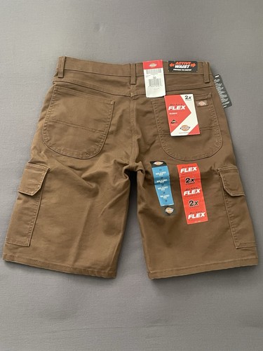 Nuovo con etichette Dickies FLEX Relaxed Fit gamba dritta Duck Cargo corto DX902STB marrone uomo 30 - Foto 4 di 6