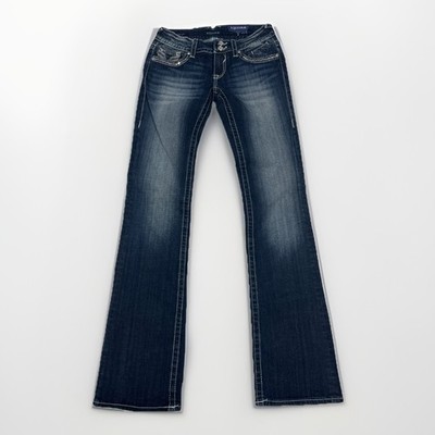 Vigoss Jeans Womens Sz 25 The New York Boot Cut Jeans Embellished Thick Stitch