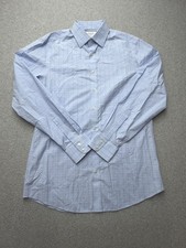 Charles Tyrwhitt Dress Shirt Mens 16 36/37 Blue Check Slim Non Iron Long Sleeve