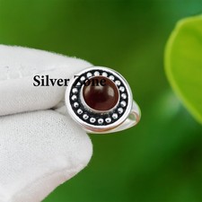 Garnet Gemstone 925 Sterling Silver Handmade Jewelry Ring Size 5 to 13