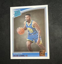 Panini 2018-19 Donruss Jacob Evans III Rated Rookie #178 Warriors NBA Card. rookie card picture