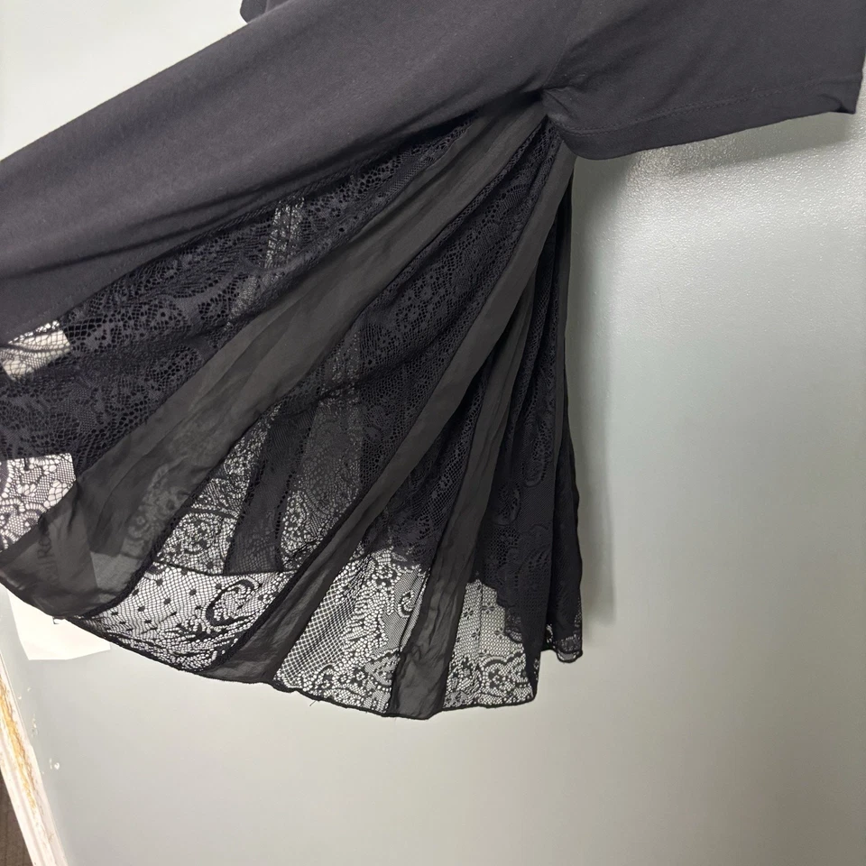 CLU Women’s Black Lace Top Shirt Medium Made In USA RealReal Designer - Image 2 of 4