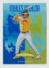 2024 Panini Crusade Prizm Blue Mojo #8 Myles Naylor - Oakland Athletics