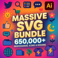 Massive SVG Bundle 650,000 Professional Icons Designs for Your Creative Proje