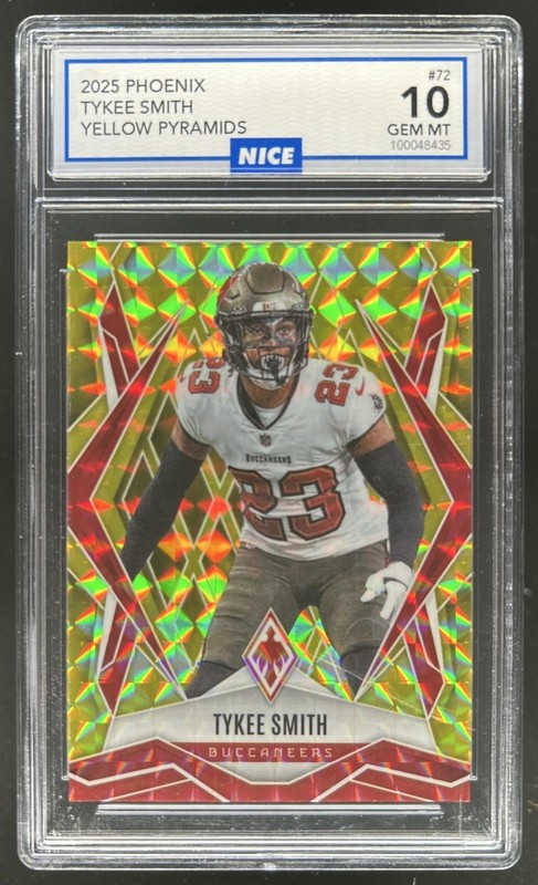 2025 Panini Phoenix Tykee Smith Yellow Pyramids Prizm #/185 Buccaneers NICE 10