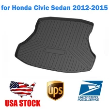 Exact Fit for Honda Civic 2012-2015 Trunk Liner–Black TPO, Raised Lip Design