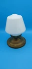 “Antique Brass Wall Sconce Milk Glass Shade Vintage Electric Light Fixture