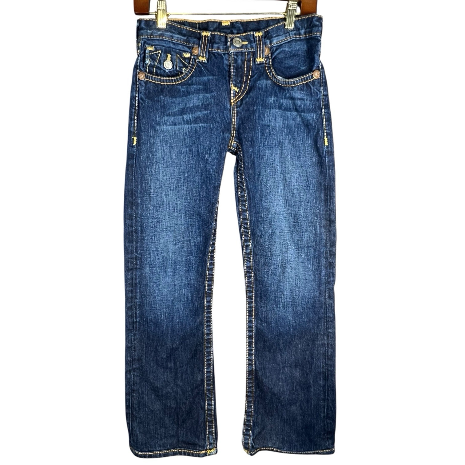 True Religion Billy Big T Blue Jeans  Size 14 Boot Cut Stitching (27x25)