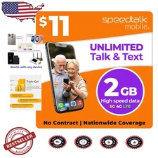 Unlocked Phone Prepaid SIM: 30-Day Service, Unlimited Talk & Text, 2GB