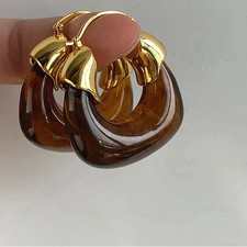 Acrylic Earrings 1pair Resin U shape Hoop Earrings Women Fashion Jewelry