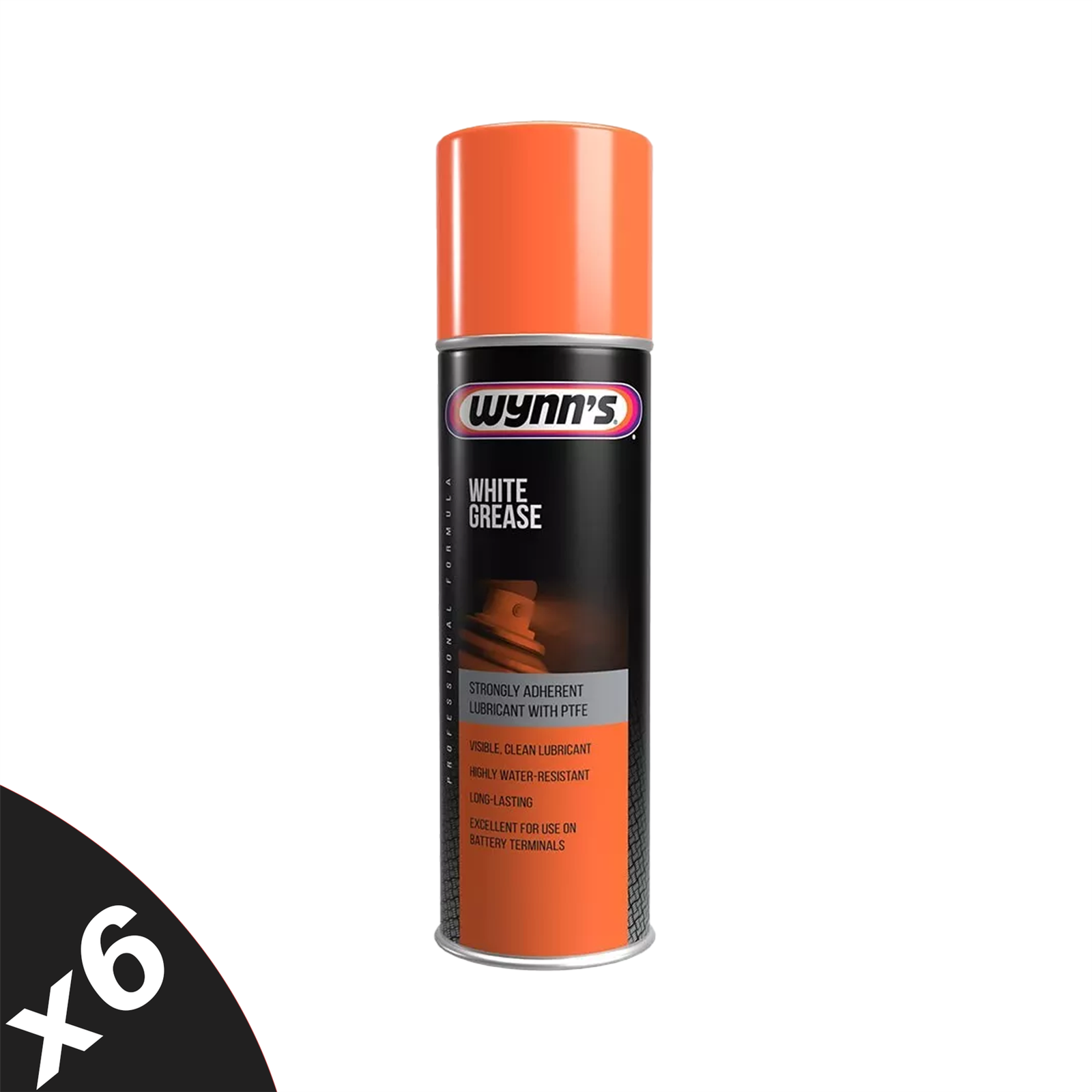 Wynns White Grease Spray Lubricant Aerosol Multi Purpose PTFE Grease 6x500ml