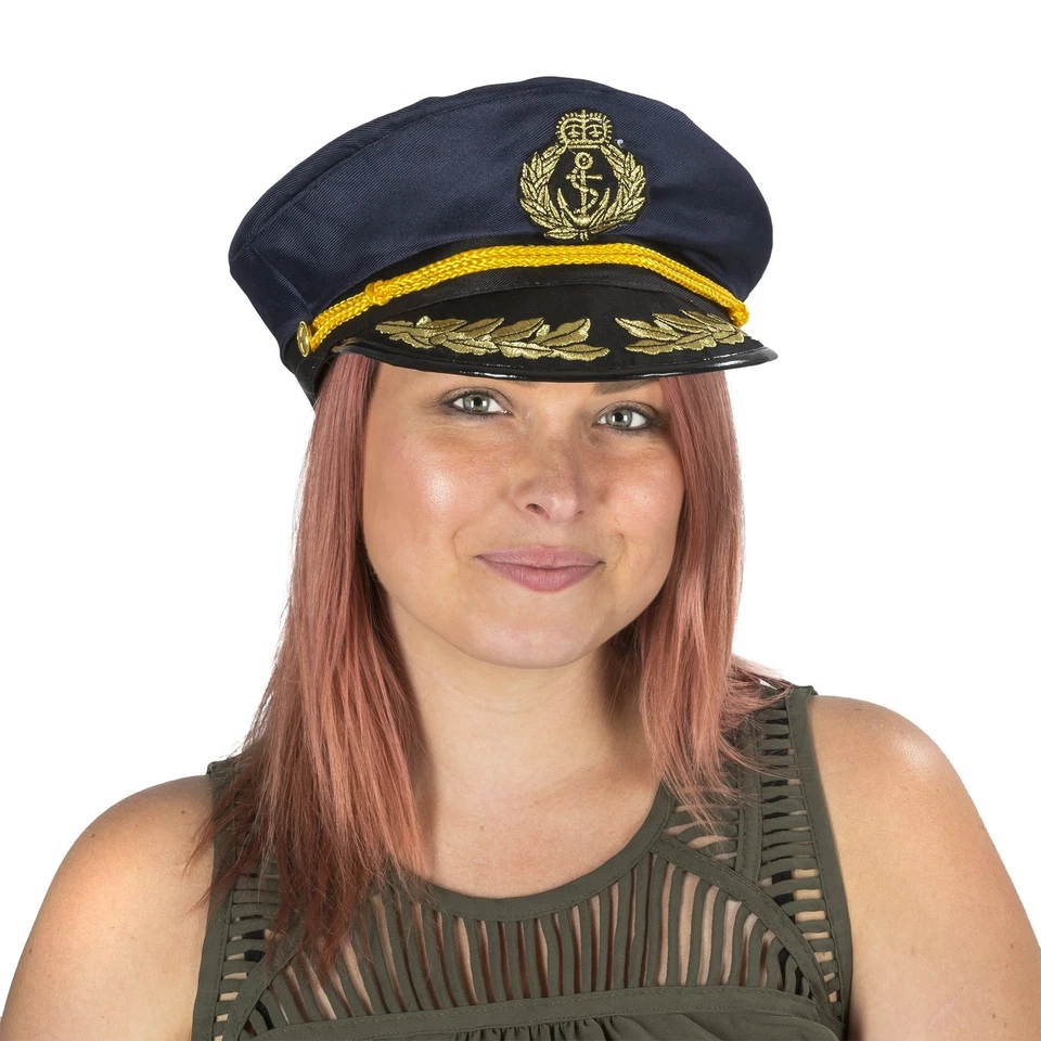 Forum Novelties Unisex Adult Teen Yacht Captain's Hat Costume Headwear, Blue,... - Image 2 of 3