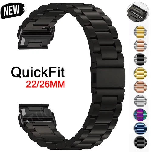 Quick Fit Stainless Steel Strap Band For Garmin Fenix 9 8 7 7X 6 6X Pro 5 5X 965