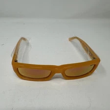 Rhude Rhoyce Frame Sunglasses Orange Handmade in Japan Mirrored Lens Mens