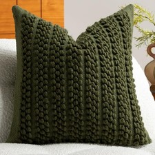 Wool Boucle Throw Pillow Cover Premium Chic Accents Square Textured Decorative