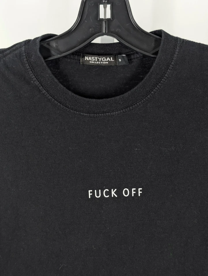 Nastygal Collection F*** OFF 图形朋克抗议 T 恤 S — 第 3/3 张图片