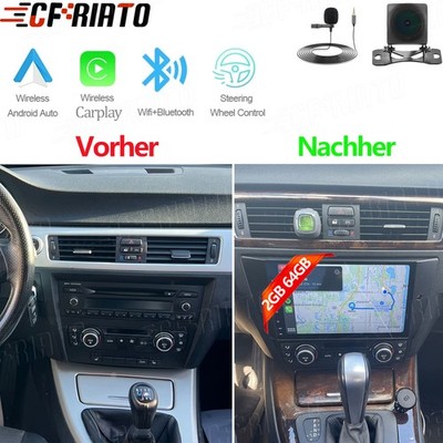 Für BMW 3er E90 E91 E92 E93 9'' Carplay Autoradio Android 15 GPS Navi RDS WIFI