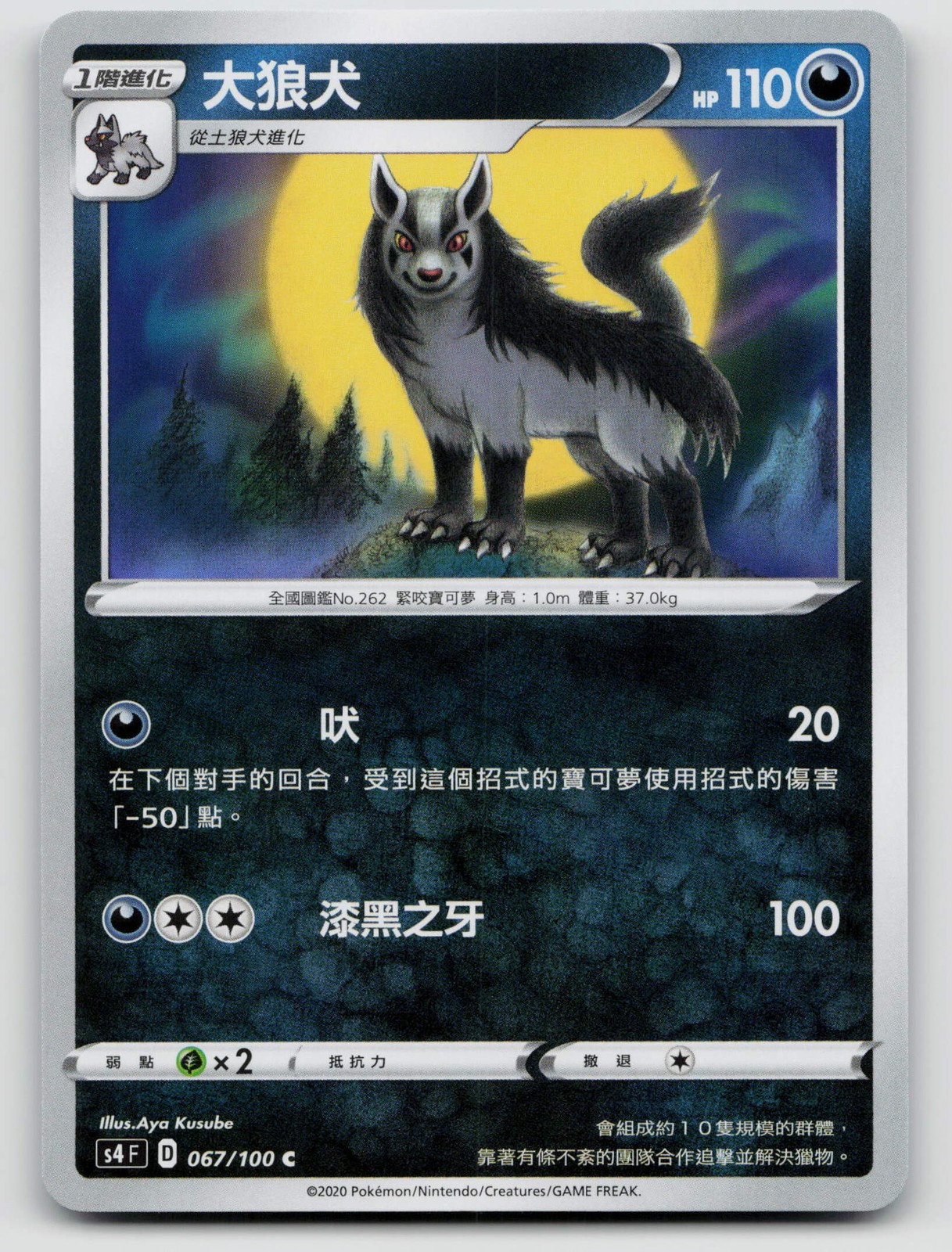 Mightyena Traditional Chinese 067/100 Amazing Volt Tackle 2020 Regular