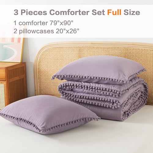 Bettdecke Größe Set grau lila, 3 Teile grau lila Boho voll gräulich lila - Bild 8 von 8