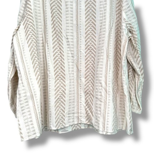 Top Chico's beige ricamato taglia 3 (XL) nappe neutro bohemien manica lunga - Foto 10 di 11