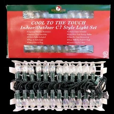 IRIDESCENT CHRISTMAS LIGHT SET / KURT S ADLER / C7 STYLE / NEW OLD STOCK
