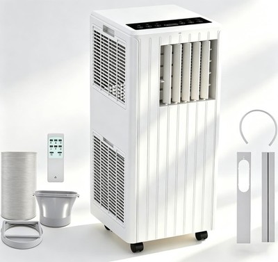 Leise 3-in-1-Mobilklimaanlage 7000 BTU - Kühlung, Entfeuchtung 36L/Tag & Vent...