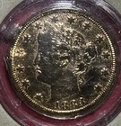 1883 US LIBERTY "V" Nickel "Racketeer" 24 Kt Gold Plated! VF! Old US Coin!