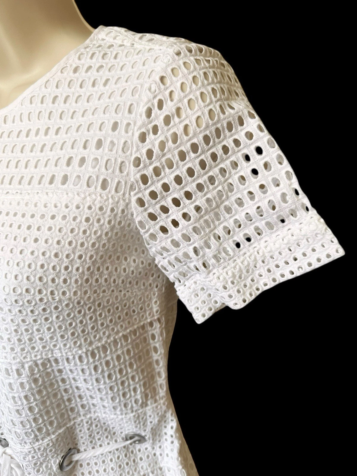 Abito Michael Kors occhiello coulisse pannello manica corta estivo Vacay Resort XXS