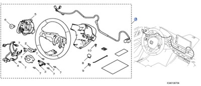 Genuine Heated Steering Wheel (without Paddle shift / with Rotary) 8u973a0110f