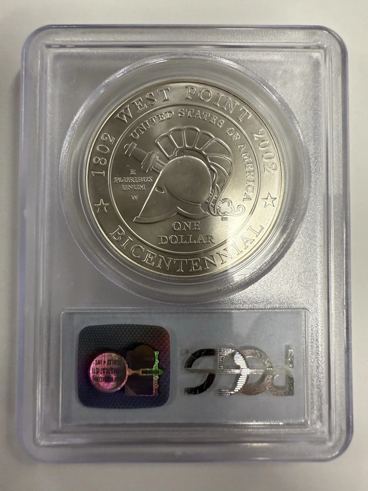 2002-W West Point Silver  Commemorative Dollar PCGS MS70 - Image 2 of 2