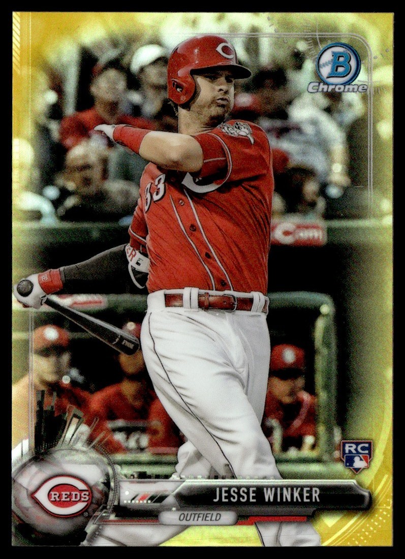 2017 Bowman Chrome Gold Refractor Jersey # Jesse Winker RC 33/50 #2