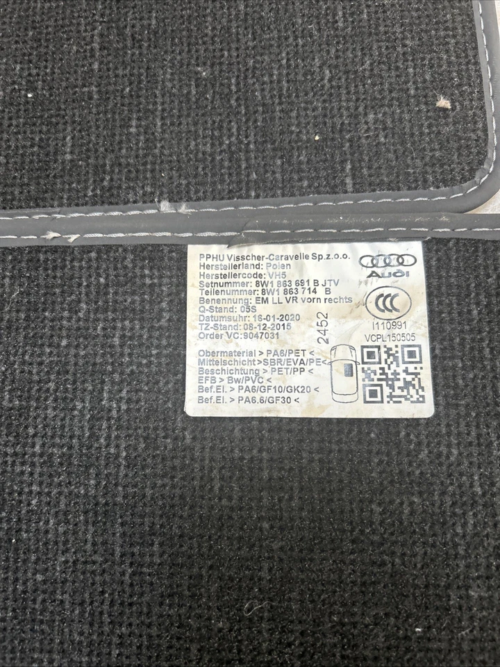 Alfombrillas negras para Audi A5 S5 RS5 cupé 4 piezas revestimientos de terciopelo 2008-2017 Foto 2 de 4