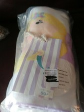 Pottery Barn Kids Mermaid Beach Towel No Mono Purple White Striped NEW