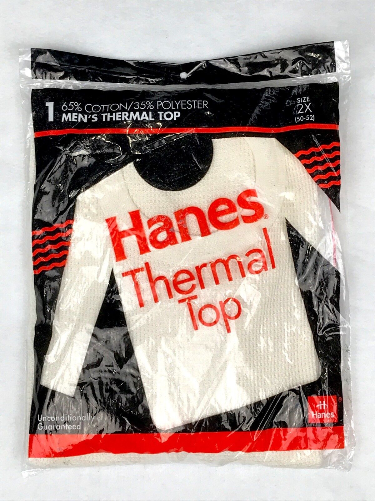 NIP vintage 90s HANES THERMAL TOP L/S UNDER SHIRT UNDERWEAR SIZE 2XL 50-52  NOS