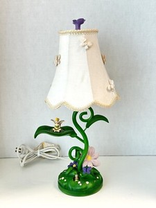 Disney Tinkerbell Sitting On Plant Leaf Lamp ￼Tested Works