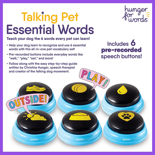 Talking Pet Essential Words - 6 Piece Set Pre-Recorded Speech Buttons for Dogs, - Picture 5 of 12