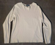 Vintage Polo Ralph Lauren Sweater Mens Cream Ribbed 100 Cotton Size Large L