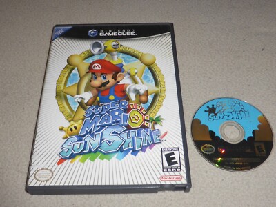NINTENDO GAMECUBE VIDEO GAME SUPER MARIO SUNSHINE & CASE