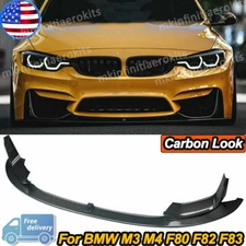 Carbon Look For 15-20 BMW M3 F80 M4 F82 F83 MP Style Front Bumper Lip Splitter