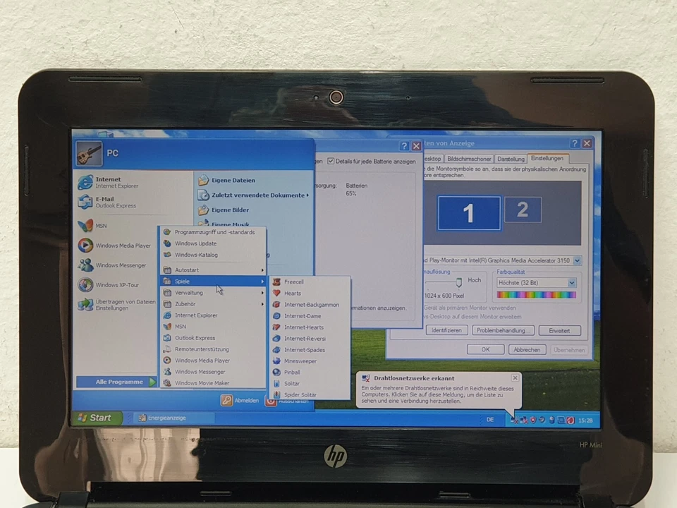 HP Windows XP Mini Notebook 10,1" Intel 1,66 GHz 250GB Diagnose 1GB Laptop VGA - Bild 2 von 4