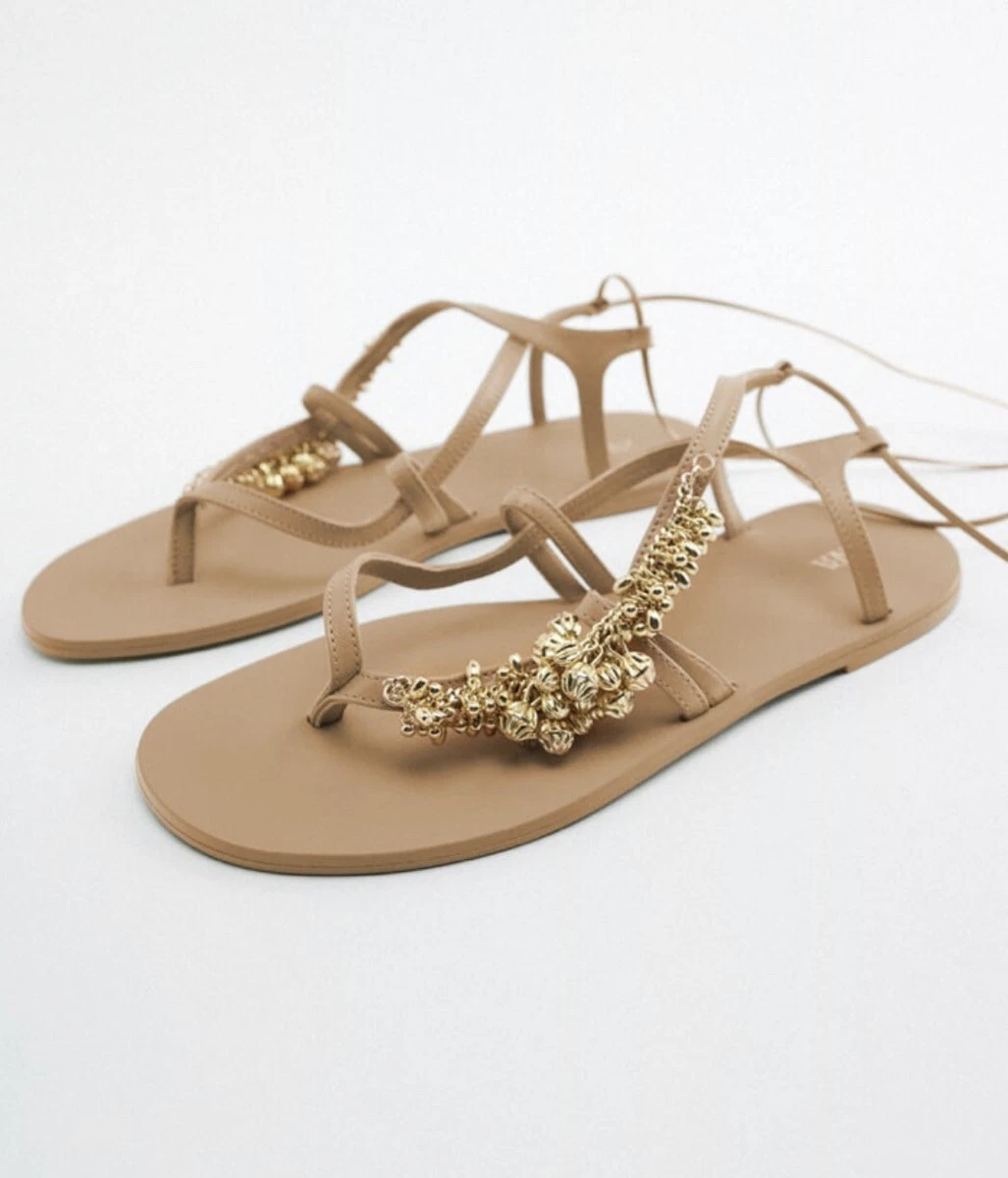 Zara beaded deals sandals