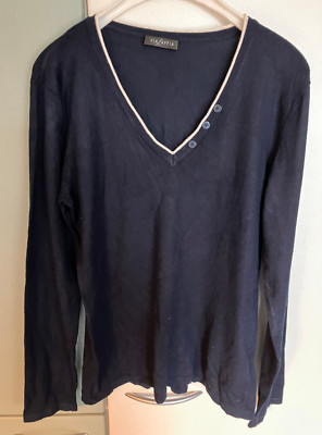 Via Appia: dunkelblauer Langarm-Pullover,Gr. 38 getragener Artikel