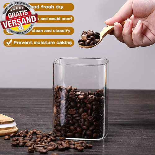 Vorratsdosen Glas 12Er Set,750Ml/430Ml Vorratsgläser Mit Deckel Eckig,Glasbehält - Bild 7 von 9
